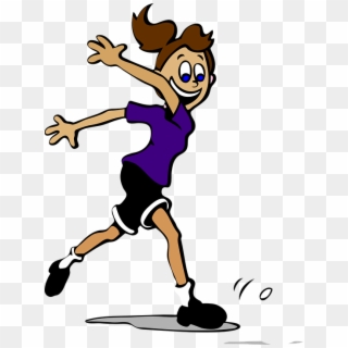 Soccer Girl Play Run Enthusiasm Purple Happy Kid - Football Player Girl Cartoon Clipart