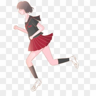 Character Element Running Girl Png And Psd - Psd Clipart