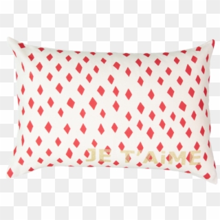 Je T'aime Carte Cushion With Red Diamond In Milky White - Cushion Clipart