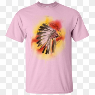 Watercolor Native American Headdress T Shirt Gildan - T-shirt Clipart