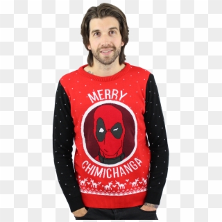 Marvel Official Deadpool Merry Chimichanga Christmas - Sweater Clipart