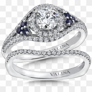 Valina Diamond And Blue Sapphire Engagement Ring Mounting - Pre-engagement Ring Clipart