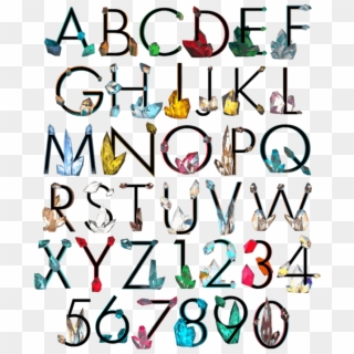 Crystal Colorful Diamond Font Alphabet Clipart