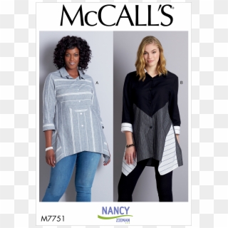 Mccall's 7751 Misses Loose Fitting, Button Front Top - Mccalls M7751 Clipart