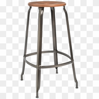 Nicolle Stool Steel Wooden Seat 75cm - Nicolle Chair Clipart
