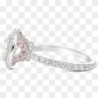 Ring Tiara Halo Round Diamond Crown Basket Pink - Pre-engagement Ring Clipart