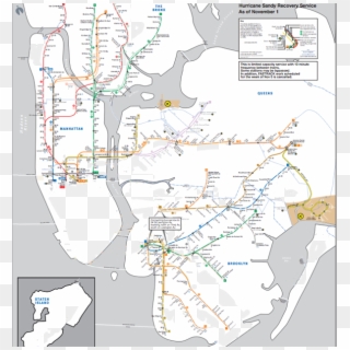 New York City Subway Map, Hurricane Sandy Hangover - Nyc Subway Map After Sandy Clipart