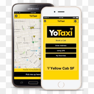 Yotaxi Cab App On Phones - App Yellow Clipart