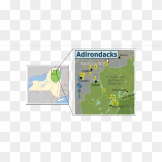 Map Of New York State And Surrounding States In The - Adirondack Park Map Clipart