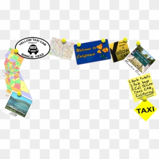 Yellow Taxi Cab California - Cartoon Clipart