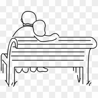 This Free Icons Png Design Of Lovers On A Bench - Bankta Oturan Kadın Çizimi Clipart