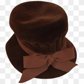 Lovely Tall Hat In Luscious Brown Velvet Approx - Beige Clipart