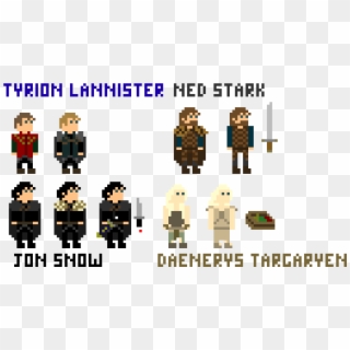 Tyrion, Jon, Ned, Dany Sprites - Cartoon Clipart