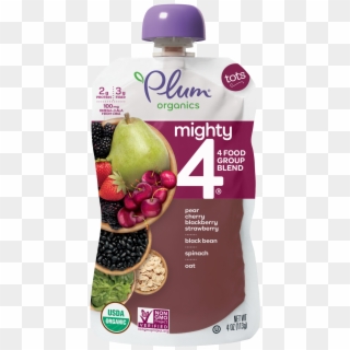 Cherry•strawberry, Black Bean, Spinach, Oat - Plum Organics Mighty 4 Clipart