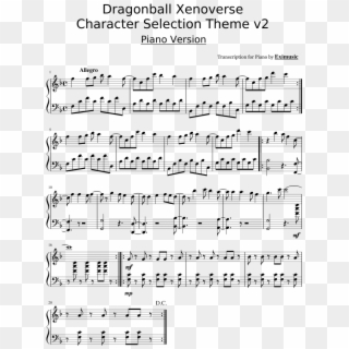 Dragonball Xenoverse Character Selection Theme V2 Sheet - Final Fantasy Sheet Music Clipart