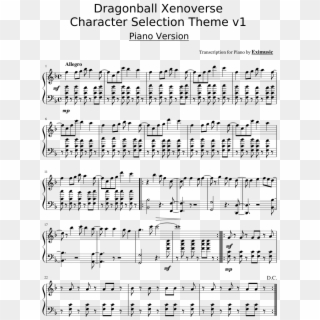 Dragonball Xenoverse Character Selection Theme V1 Sheet - Dragon Ball Piano Theme Clipart