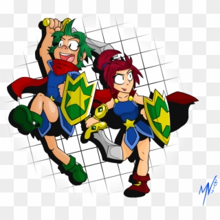 Been Looking Forward To The Upcoming Remake So I Decided - Wonder Boy And Wonder Girl Clipart