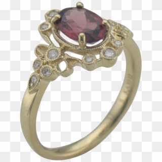 14k Yellow Gold Pink Sapphire And Diamond Ring Scottsdale Clipart