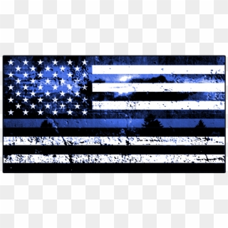 Patriotic Thin Blue Line Police Design - Police Blue Line Transparent Clipart