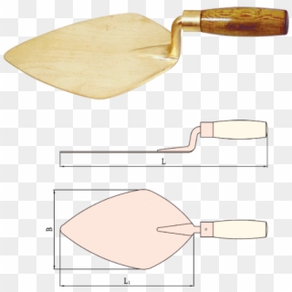 Trowel Bricklayer's With Wooden Handle - Trowel Clipart