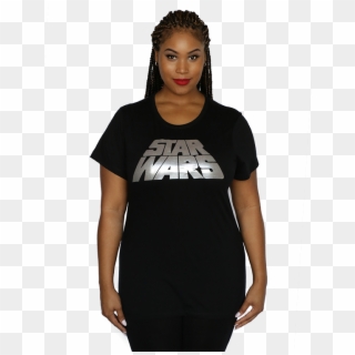 Her Univere Star Wars Oil Slick Retro Logo Plus Tee - Photo Shoot Clipart