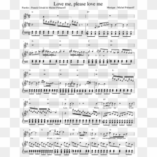 Love Me, Please Love Me - Sheet Music Clipart