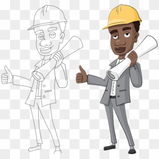 Architect Man Construction Engineer Architecture - Architect Person Easy Drawing Clipart