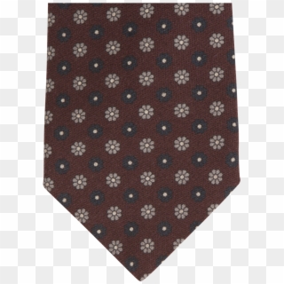 Burgundy Flower Printed Wool Tie - Polka Dot Clipart
