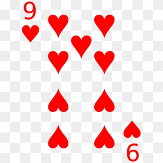 Playing Card Heart Png - Playing Card 9 Hearts Clipart