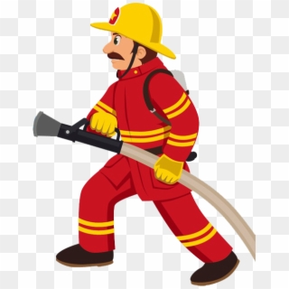 Firefighter Clipart Fire Control - Cartoon Firefighter - Png Download