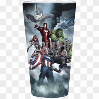 Avengers With Loki Pint Glass Clipart