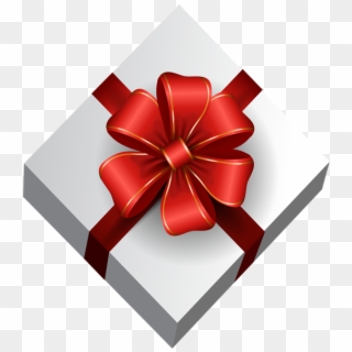 White Gift Box With Red Bow Png Clip Art Image - Christmas Day Photo Png Transparent Png