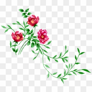 013 Flower Decoration Png Designs Red Floral Decor - Clipart Flowers Transparent Background