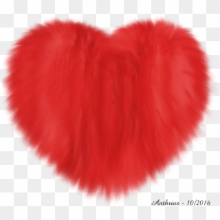 Red Furry Heart - Heart Clipart