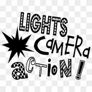 Photo Camera Clipart Word Art - Movie Clipart Lights Camera Action - Png Download
