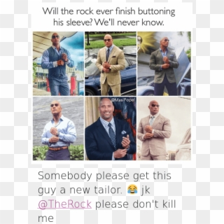 Clothes, Dwayne Johnson, And Funny - Will The Rock Ever Finish Buttoning His Sleeve Clipart