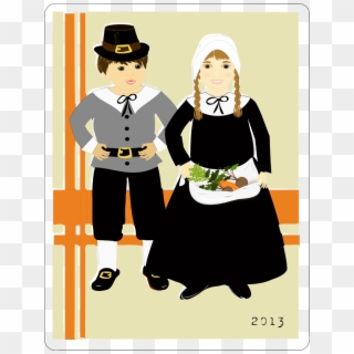 Pilgrim Children - Cartoon Clipart