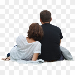 Shadow, Front View, Back, Sitting - Couple Sitting Back Png Clipart