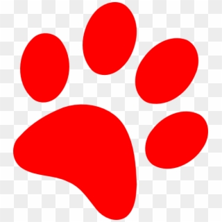 Panther Paw Print Clip Art - Red Paw Print Clipart - Png Download