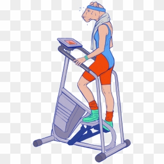 The Only Choices People Had For A Cardio Exercise Back - Illustration Clipart