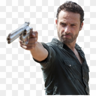 Man Holding Gun Png - Rick The Walking Dead Clipart