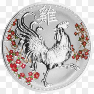 Td Year Of The Rooster Silver Round - Silver Clipart