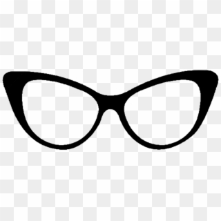 Black Cat Eye Glasses - Cat Eye Glasses Drawing Clipart