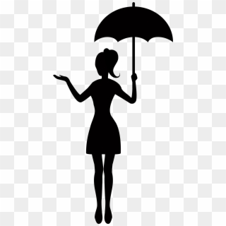 Girl With Umbrella Silhouette Png - Girl Holding Umbrella Silhouette Clipart