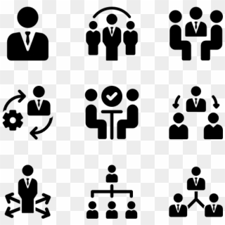 Businessman Management, Businessman Leadership - Management Team Icons Clipart