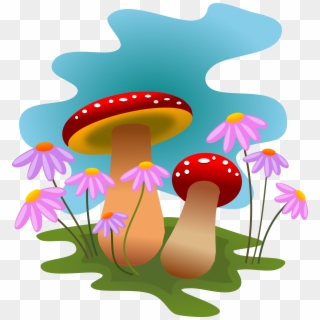 Image Free Library And Flowers X Clip Art Everyday - Flower Mushroom Clipart - Png Download