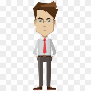 Svg Black And White Download Businessman Clipart Man - Business Man Standing Cartoon - Png Download