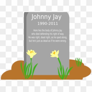 Stone Clipart Graveyard - Cartoon Gravestone With Flowers - Png Download