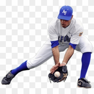 Baseball Player Catching Low Ball - Baseball Player Clipart
