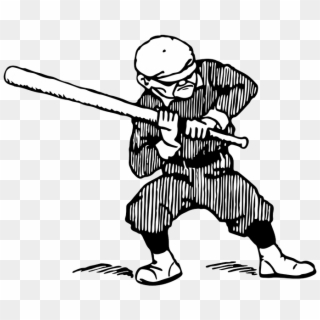 Baseball Clipart Baseball Player - Old Time Baseball Clipart Black And White - Png Download